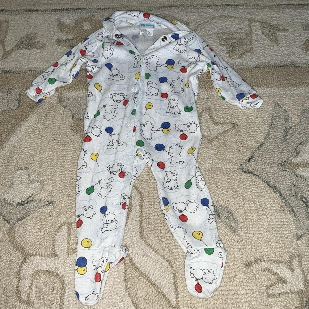 Baby Girl Boy Clothes New Vintage Carter's Medium 6 Month Bear Balloon Outfit